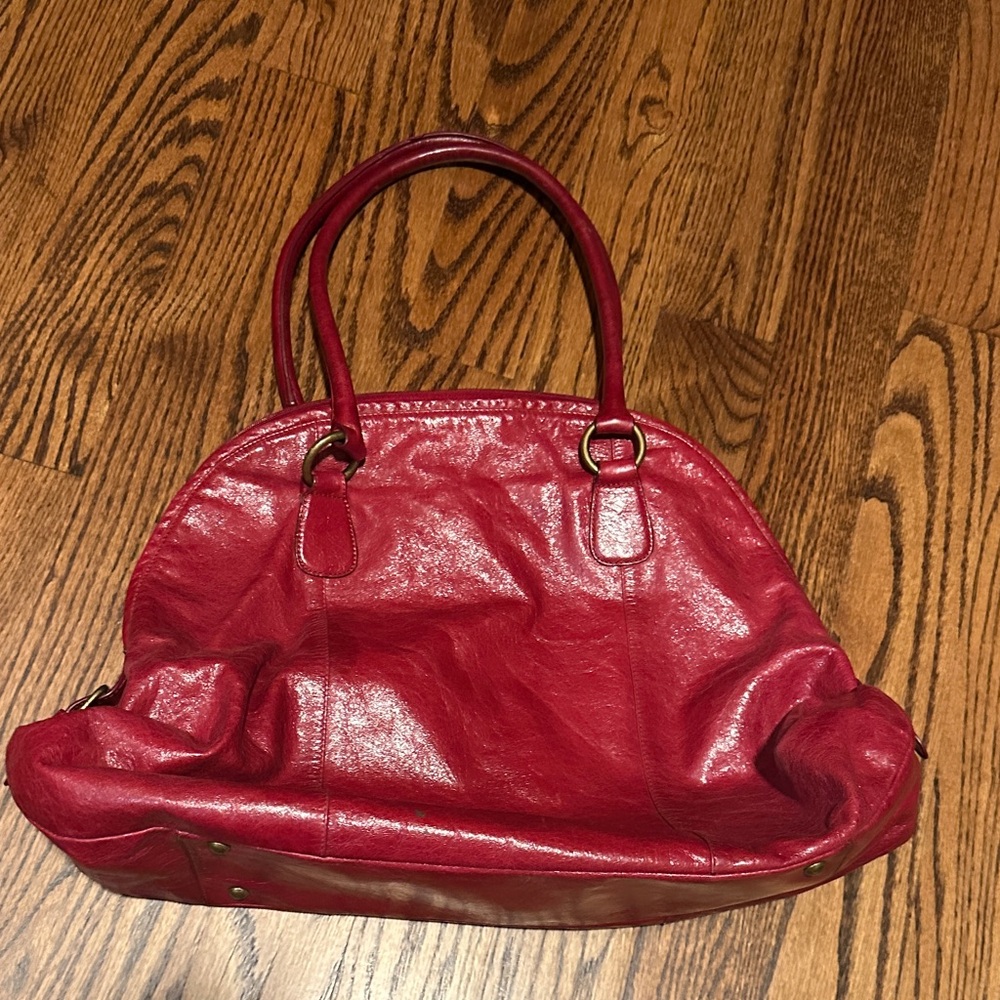 HOBO Red Leather Dome Tote